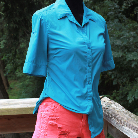 REI Button-Front Utility Short Sleeve Outdoor Top - Picture 7 of 8